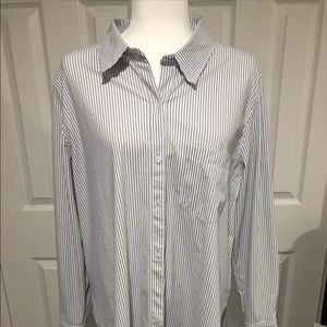 LYSSE Striped Schiffer Button Down Shirt XL